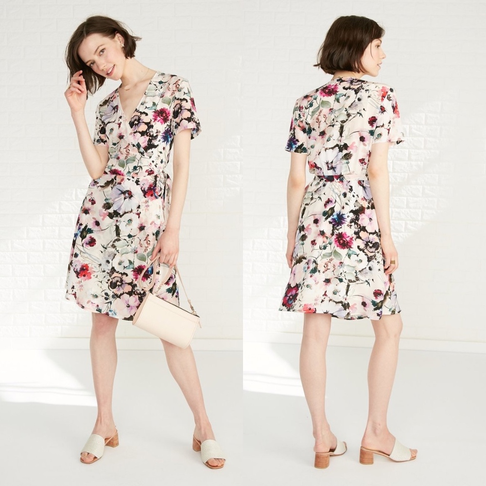 NWT Amour Vert Coral Wrap Dress Med